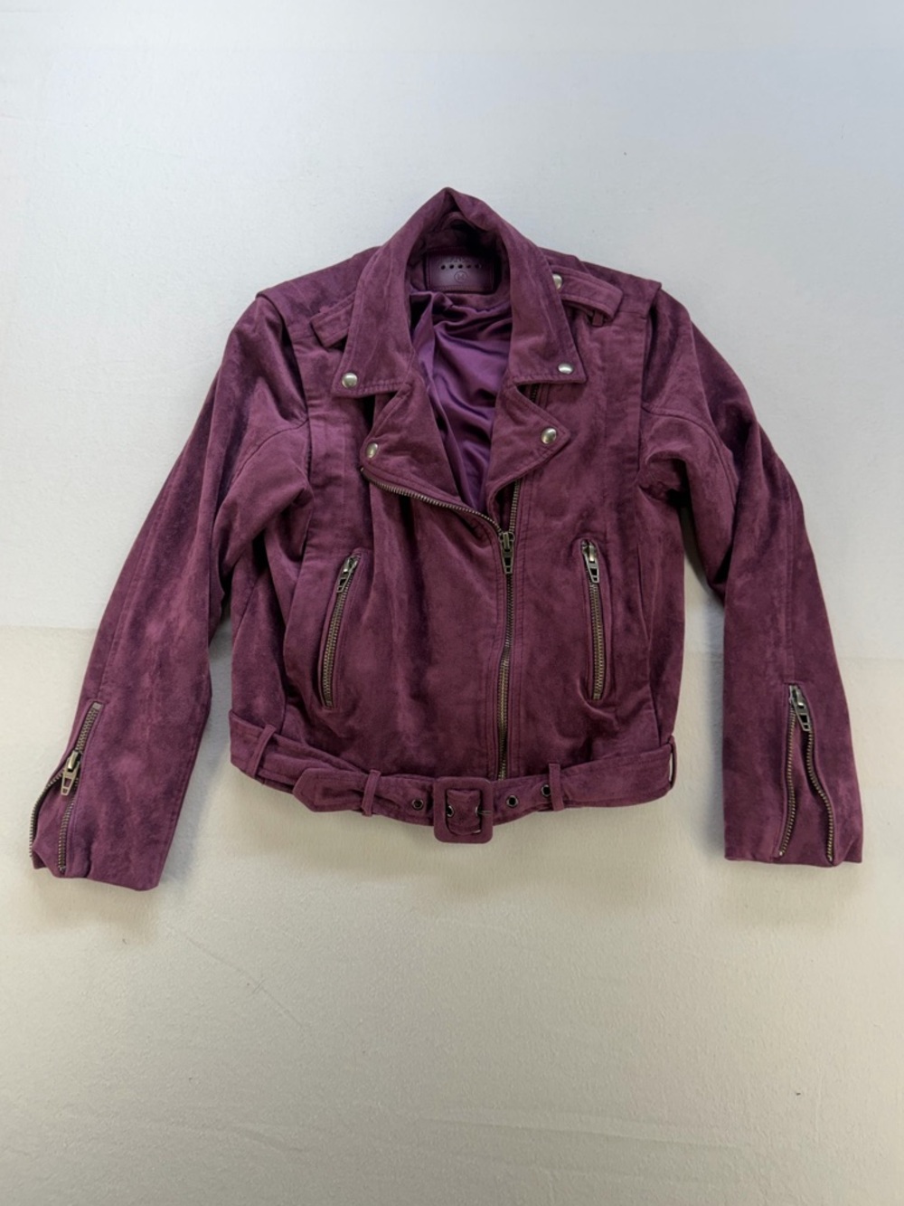 BLANKNYC by Anthropology Women’s Suede Moto Jacket in Plum